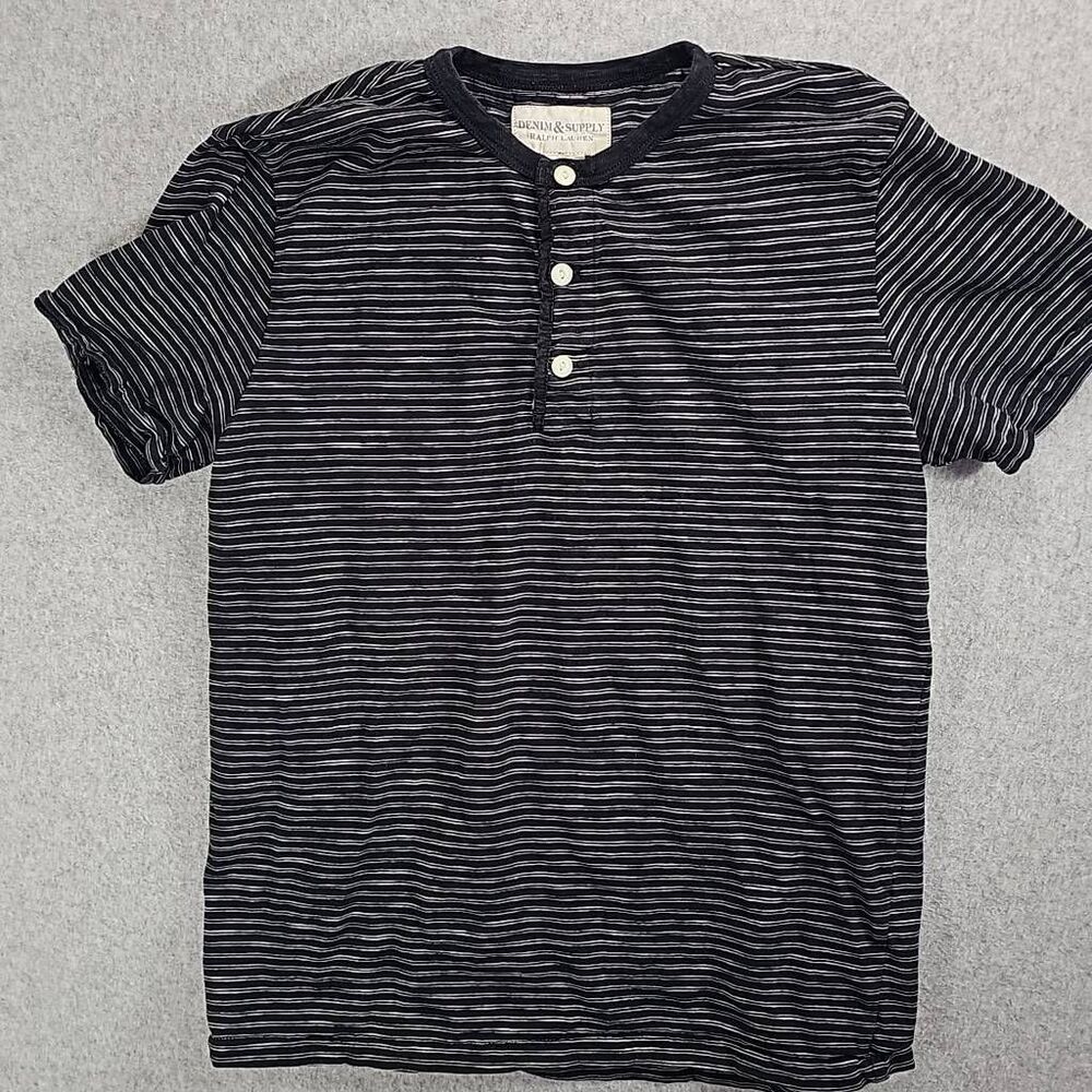 Denim Supply Ralph Lauren Striped Shirt Henley Large - Picture 1 of 8